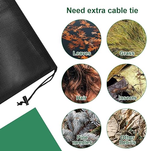 Vista 13 de Coolrunner Barrera de bomba - Bolsa de malla de filtro de estanque de 12" x 15.7" para filtros biológicos (negro)