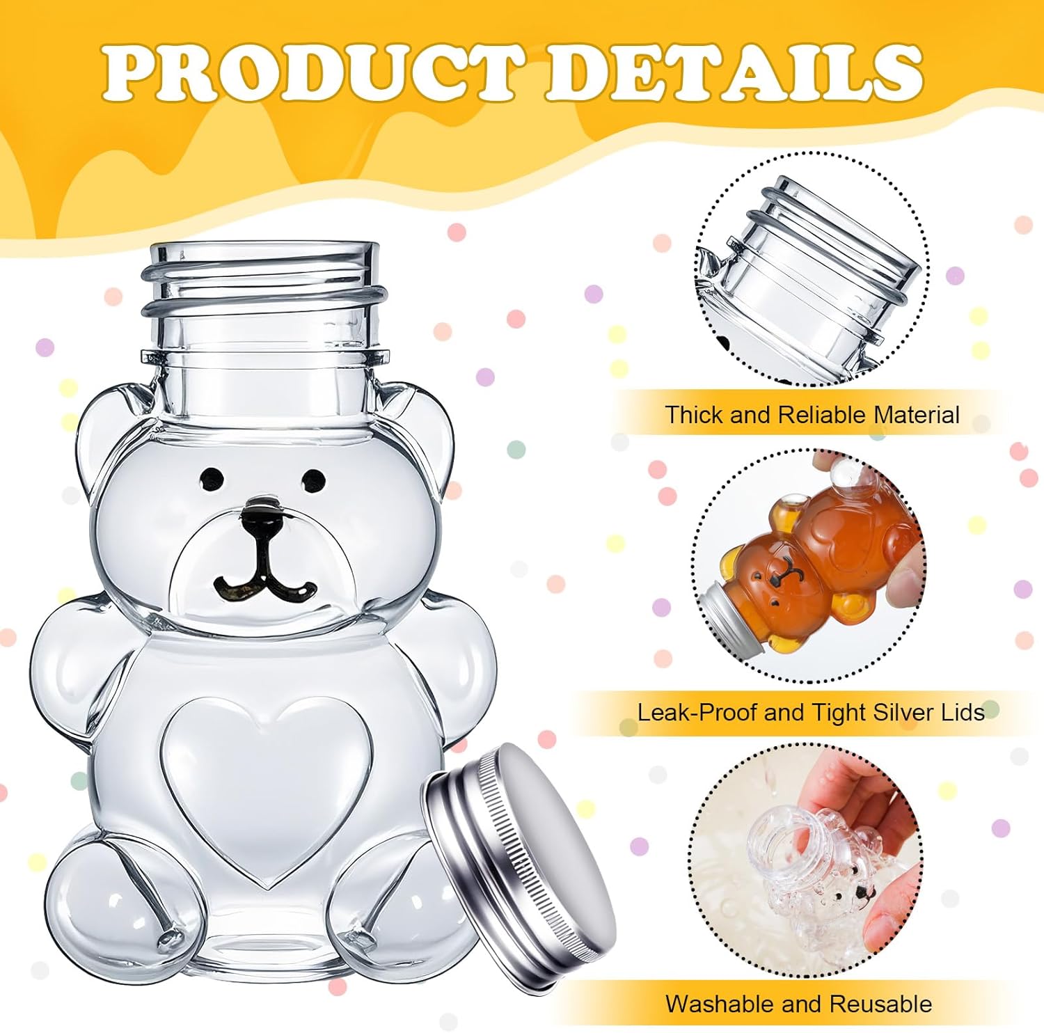 50 Sets 2026 Graduation Cap Bear Candy Jar 2oz Empty Bear Plastic Container with Graduation Cap with Tassel Grad Bear Bottle DIY Gift for Graduation Party Favor Decoration Supplies