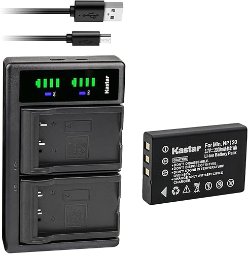 Miniatura 10 de Kastar Paquete de 2 baterías y cargador USB LTD2 de repuesto para cámaras Ordro HDV-V12, HDV-V88, HDV-Z7, HDV-Z10, HDV-Z16, HDV-Z79, HDV-108,