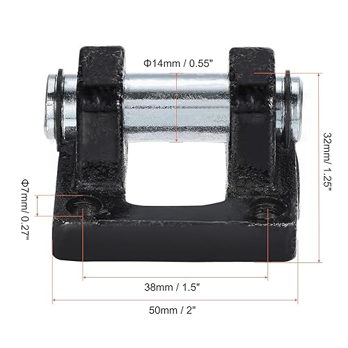 Miniatura 2 de PATIKIL Juego de 3 horquillas pivotantes para barra de cilindro de aire, soporte de montaje neumático para montaje trasero, color negro