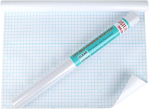 DSIUE Clear Contact Paper for Books, 17.7" X 10 ft Clear Self Adhesive Book Cover Contact Paper Roll
