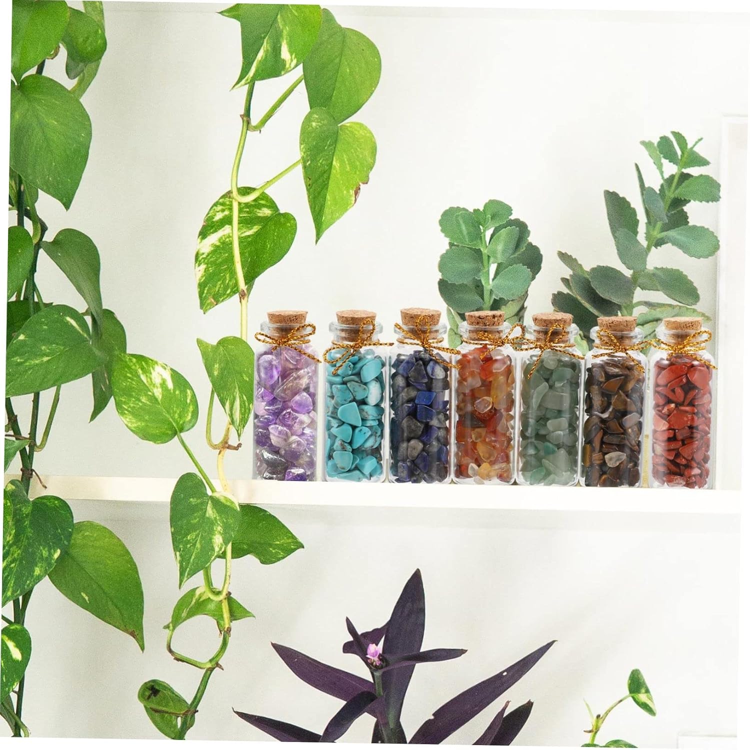 7pcs Drift Bottles with Cork Stoppers Unique Decorative Wishing Bottles for Home Garden and