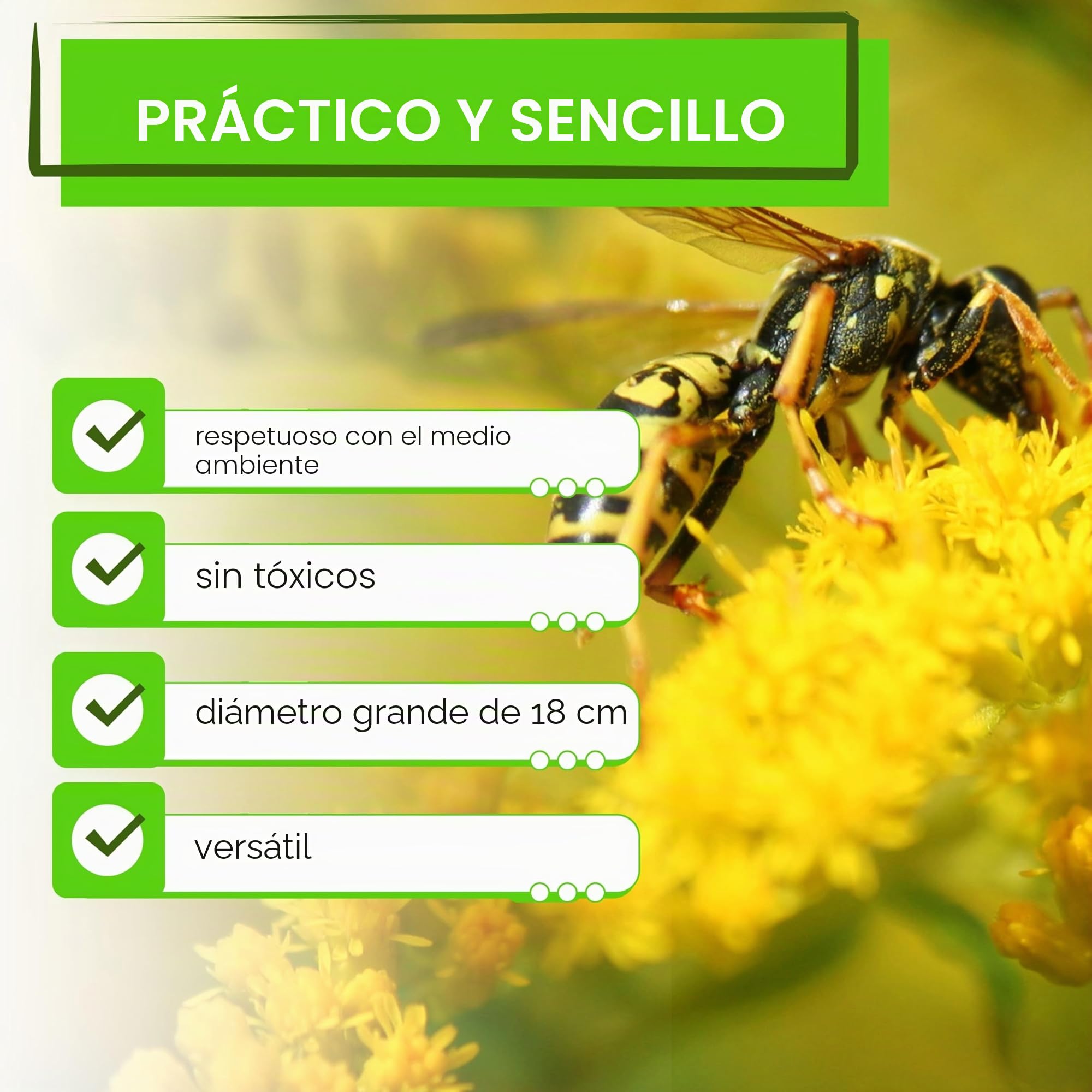 Aroba Juego de 2 trampas para avispas, moscas, mosquitos, 18 cm, respetuosas con el medio ambiente, sin veneno, muy eficaz