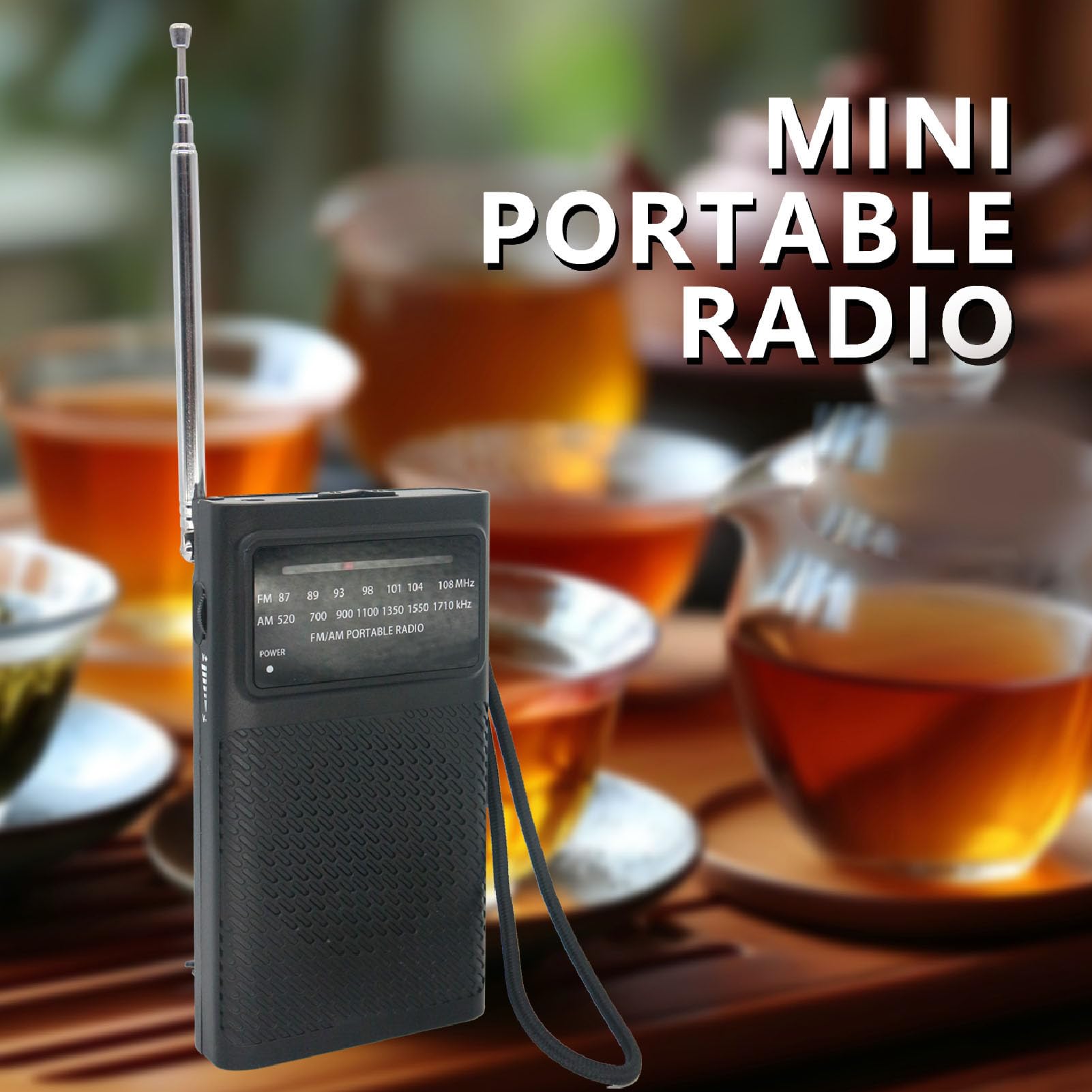 Portable AM FM Radio - Lightweight Compact Design Multifunctional Radio with Built in Speaker,Strong Signal Reception, AA Battery Powered for Home, Outdoor, Travel