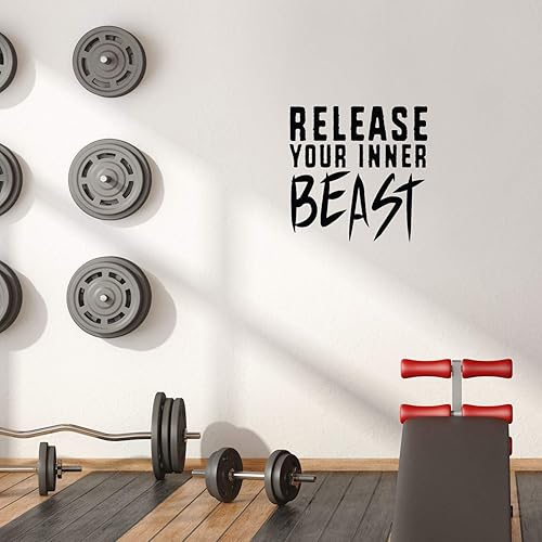 Miniatura 2 de ArogGeld Calcomanías de vinilo inspiradoras para el gimnasio de 20 x 20 pulgadas, calcomanías de vinilo para gimnasio, calcomanías de vinilo