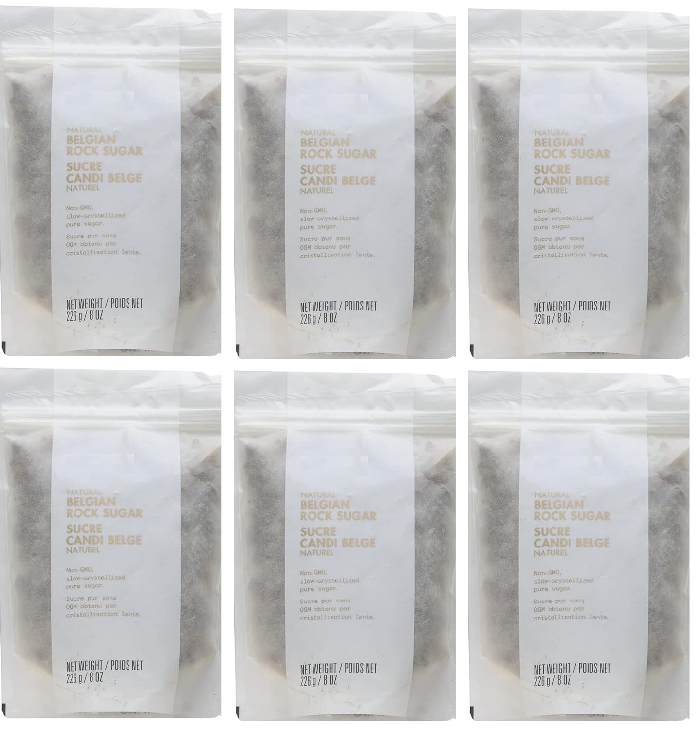 Belgium Rock Sugar 6 Resealable 8oz Bags Grocery