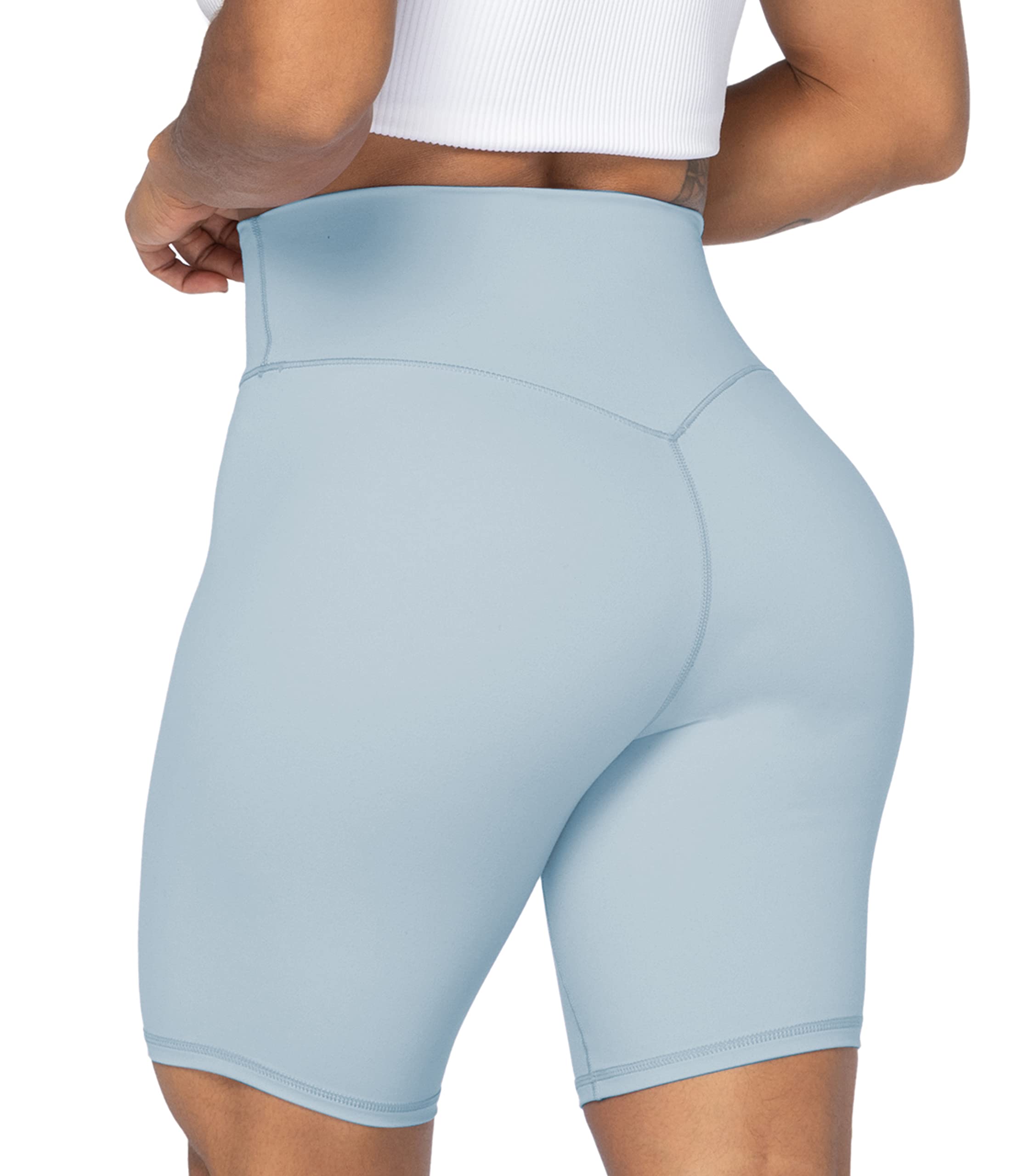 Sunzel No Front Seam High Waist Biker Shorts for Women, Squat Proof Yoga Workout Gym Bike Shorts