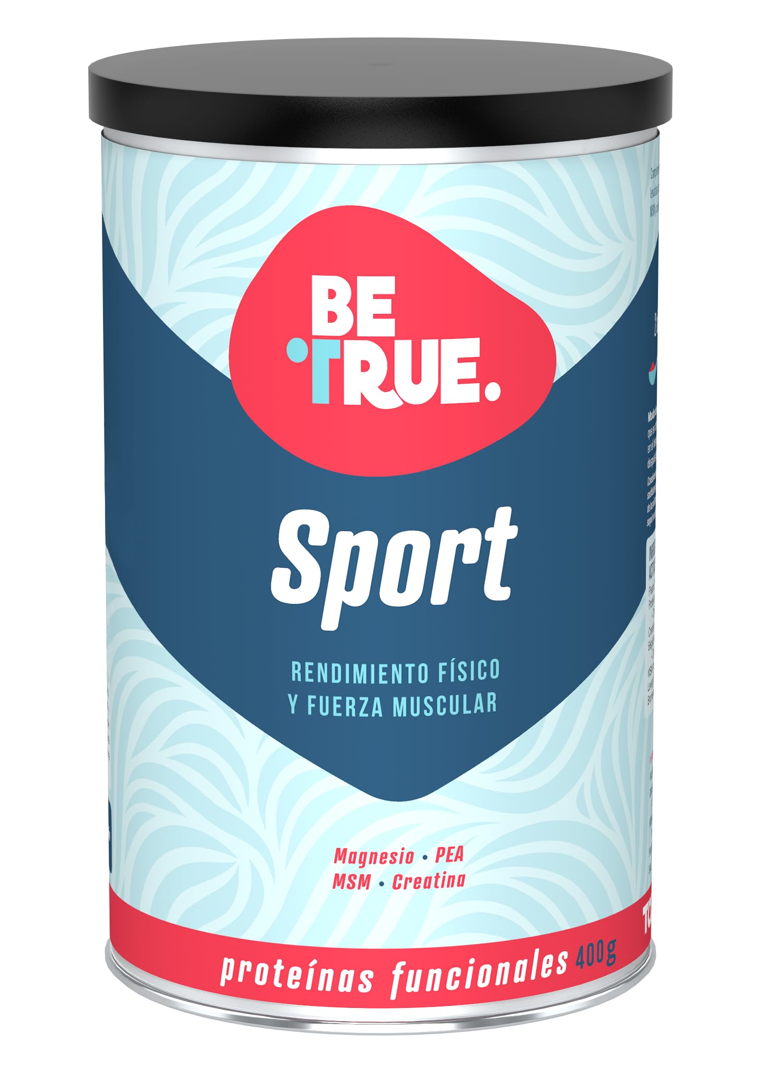 BETRUE SPORT Proteína Vegana | Con Creatina, Magnesio Bisglicinato, PEA, MSM y Bromelaína | Rendimiento físico y Recuperador Muscular | Sin Lactosa, Sin Azúcar, Vegana | 400 g