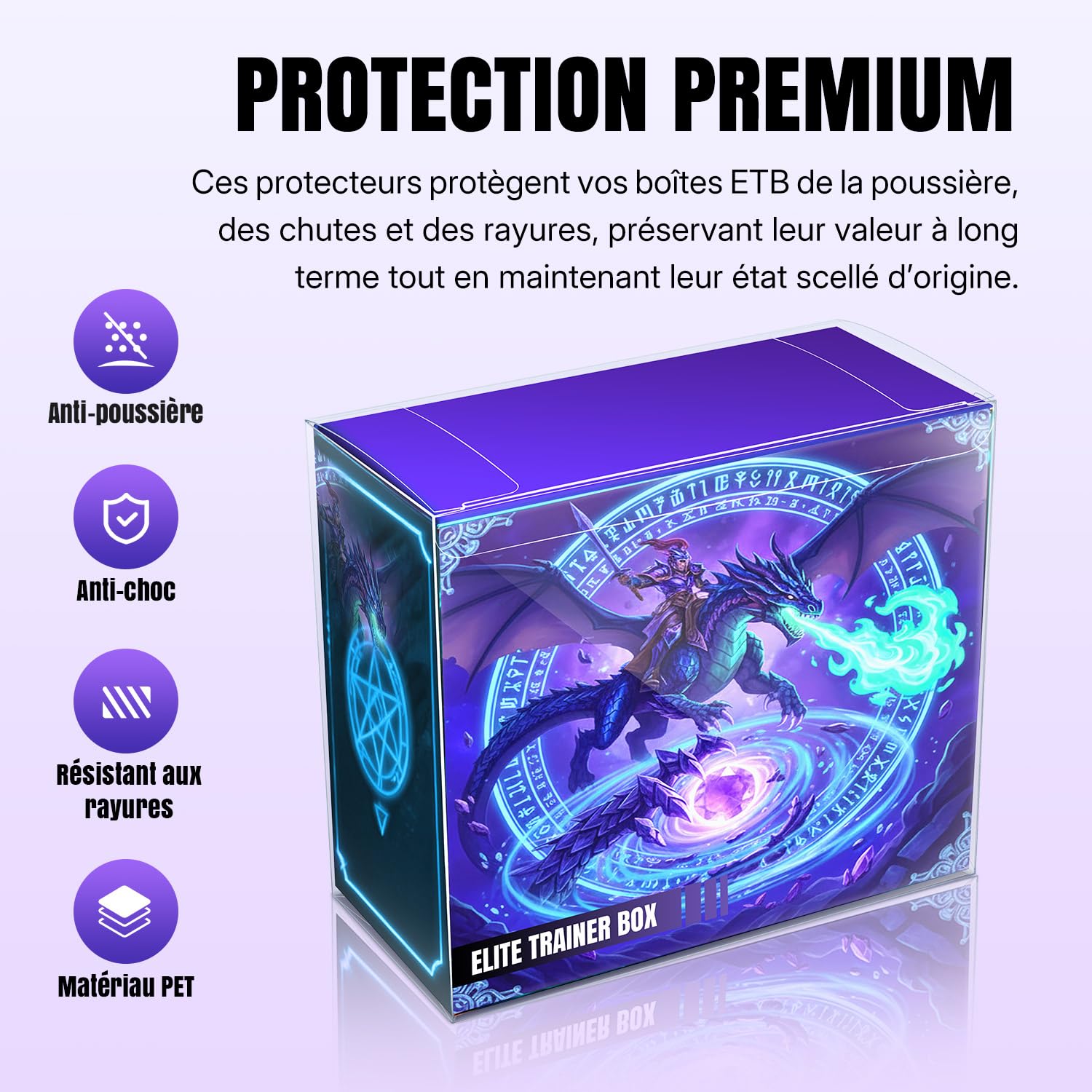 Wigearss 10 Pièces Boîtes de Protection pour Pokémon ETB, Boîtes de Rangement en PET Compatibles avec la Pokémon Elite Trainer Box