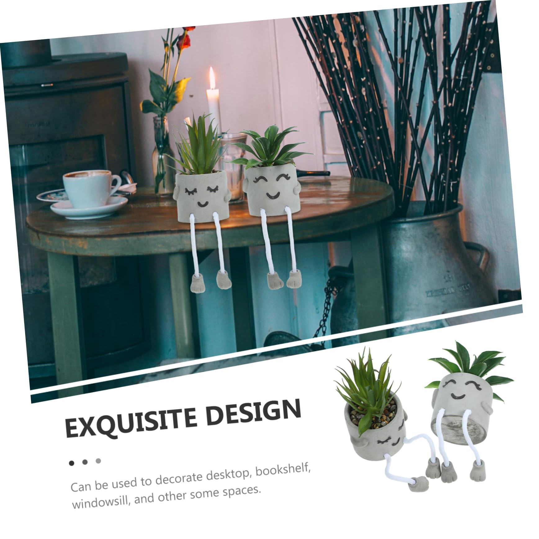 2pièces Bonsaï Artificiel Pot Plantes Grasses Décoratives Imitation Bonsaï pour Intérieur Facile à Entretenir pour Décoration de Bureau