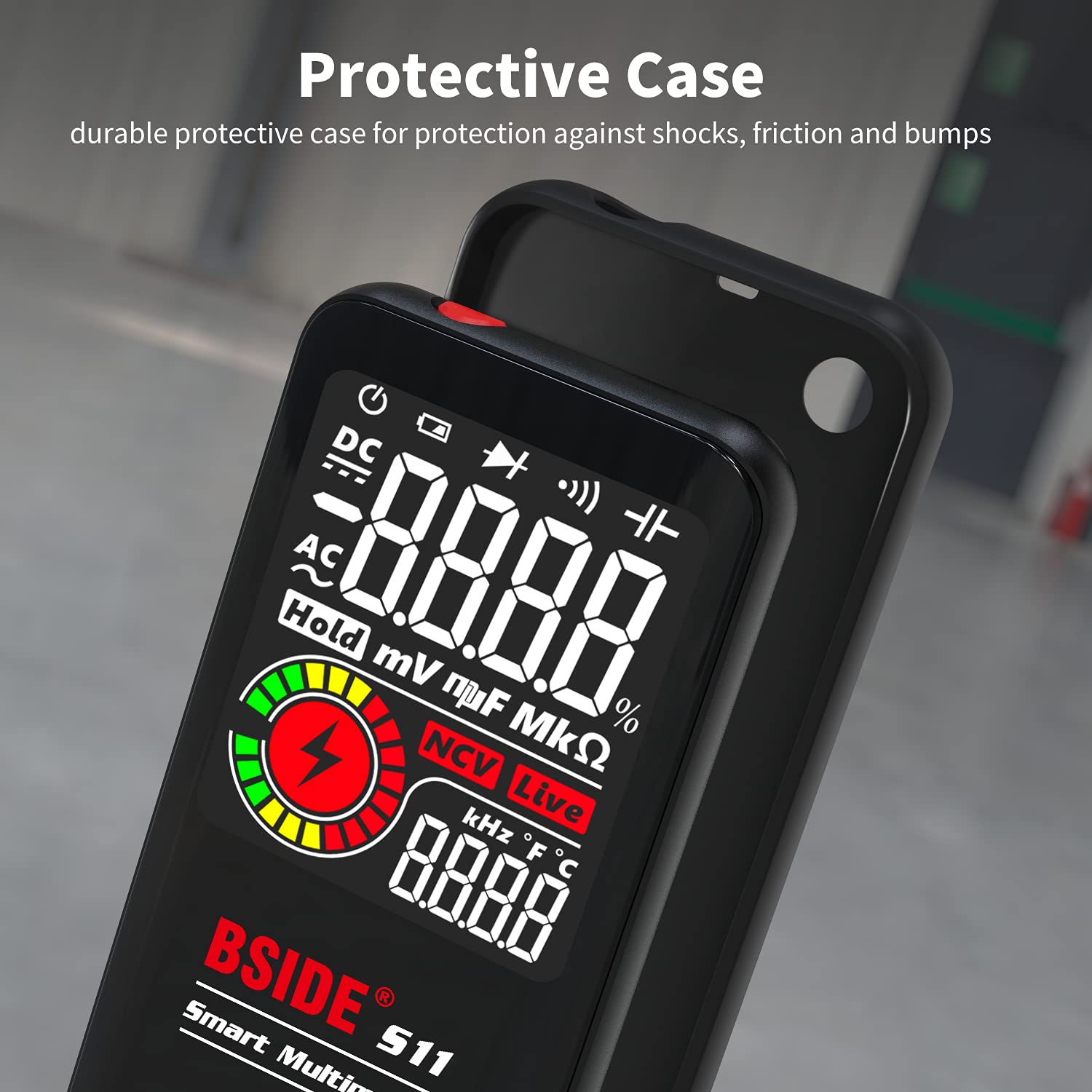 BSIDE S11 - Multimetro digitale per auto Range Multi Tester 10000 Counts Smart Voltmeter, misura AC DC Voltage Ohm Capacitance Frequency Duty Cycle Continuity NCV Reargable Voltage Tester