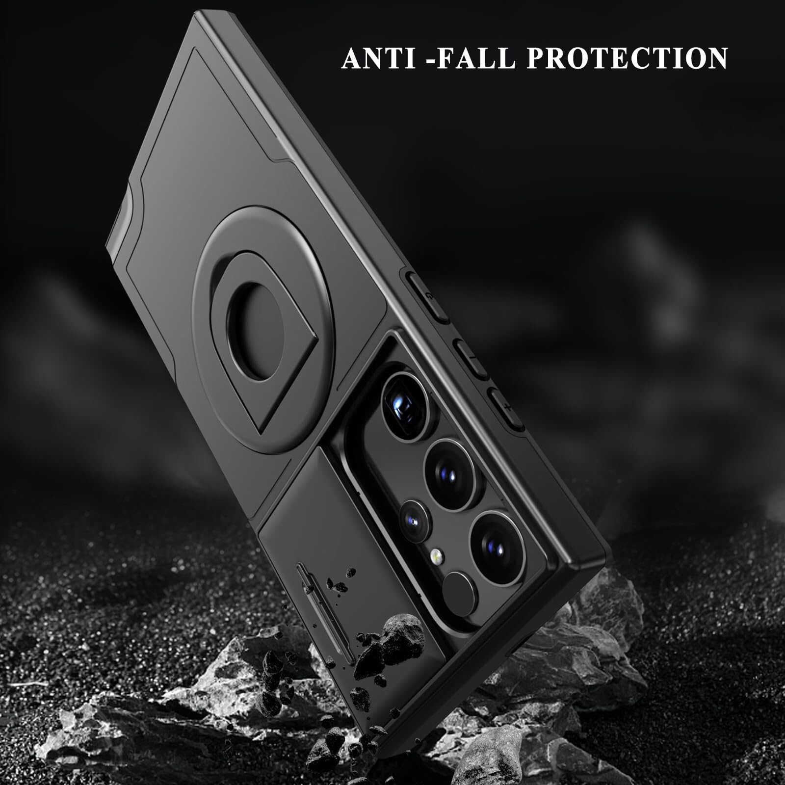 Etui do Samsung Galaxy S24ultra/S24plus/S24, osłona obiektywu aparatu, magnetyczny pierścień podpórka ochronna powłoka ochronna (kolor: fioletowy, rozmiar: S24plus)