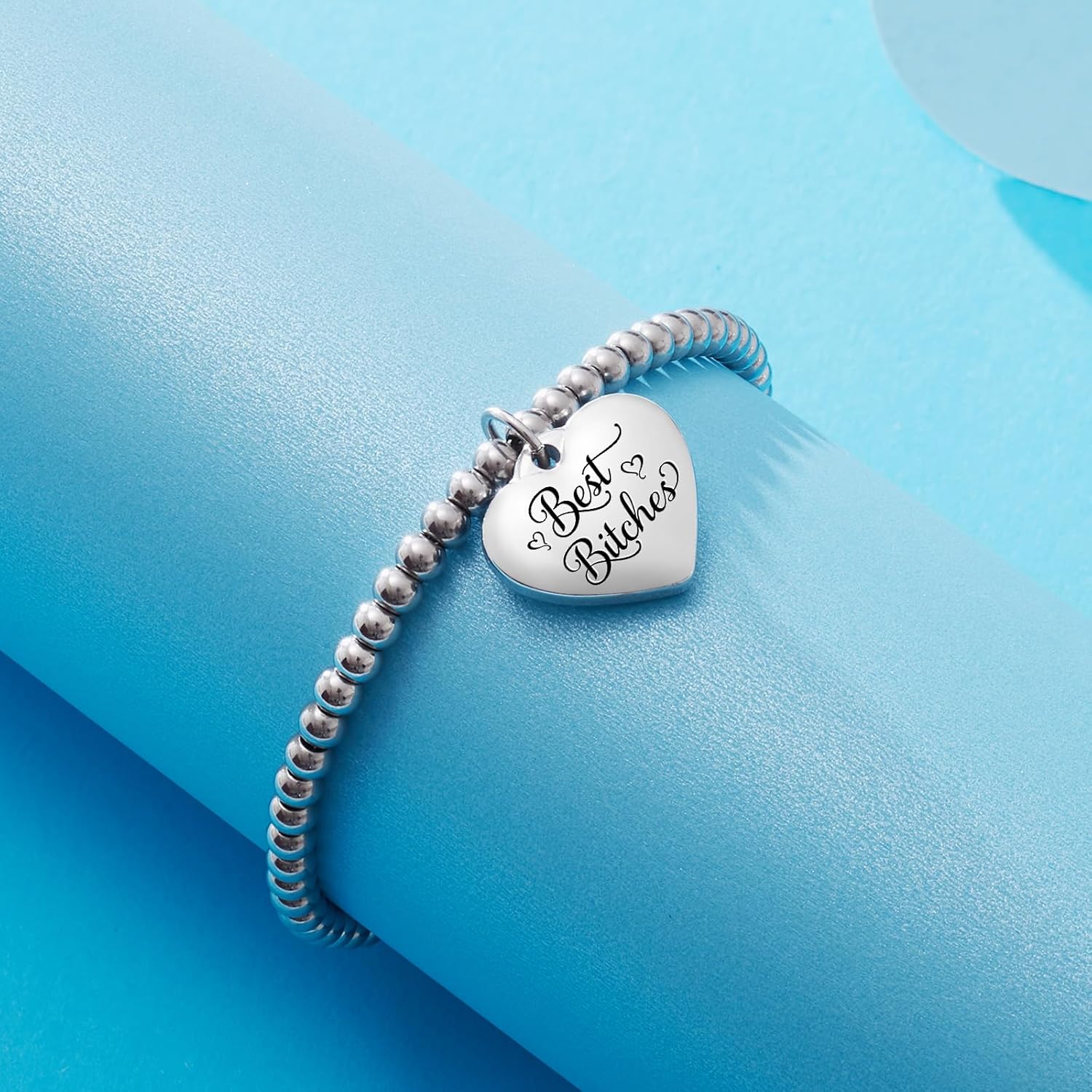 VIMIEW Heart Beads Womens Inspired Bracelets Adjustable Taylor Quotes Bracelets Friendship & Family Jewelry Birthday Valentines Gifts for Women Daughter Sister Bestfriend. - Image 2