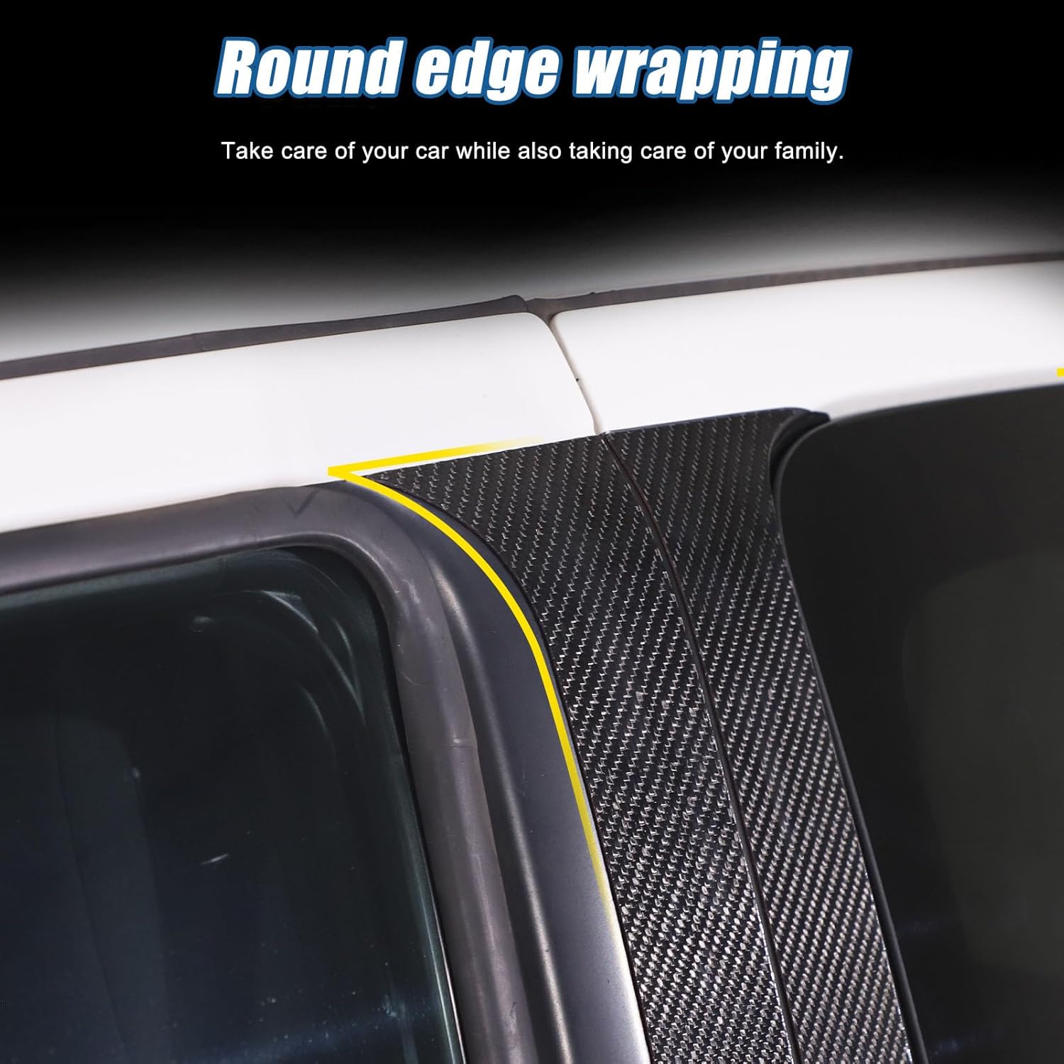 Center Door Window Pillar Post Trim Panel Stickers Compatible with Nisan Frontier 2022-2024,Carbon Fiber Center Door Pillar Post Trim Anti-Scratch Decorative Exterior Accessories