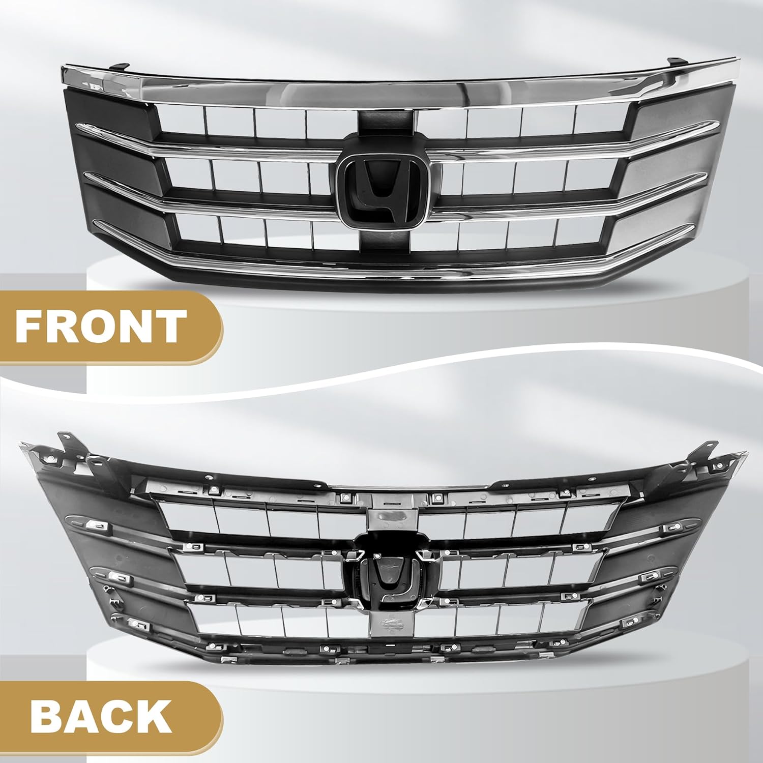 PartsFlow Front Bumper Grille Upper Mesh Grill Chrome For 2010 2011 Honda Accord Crosstour