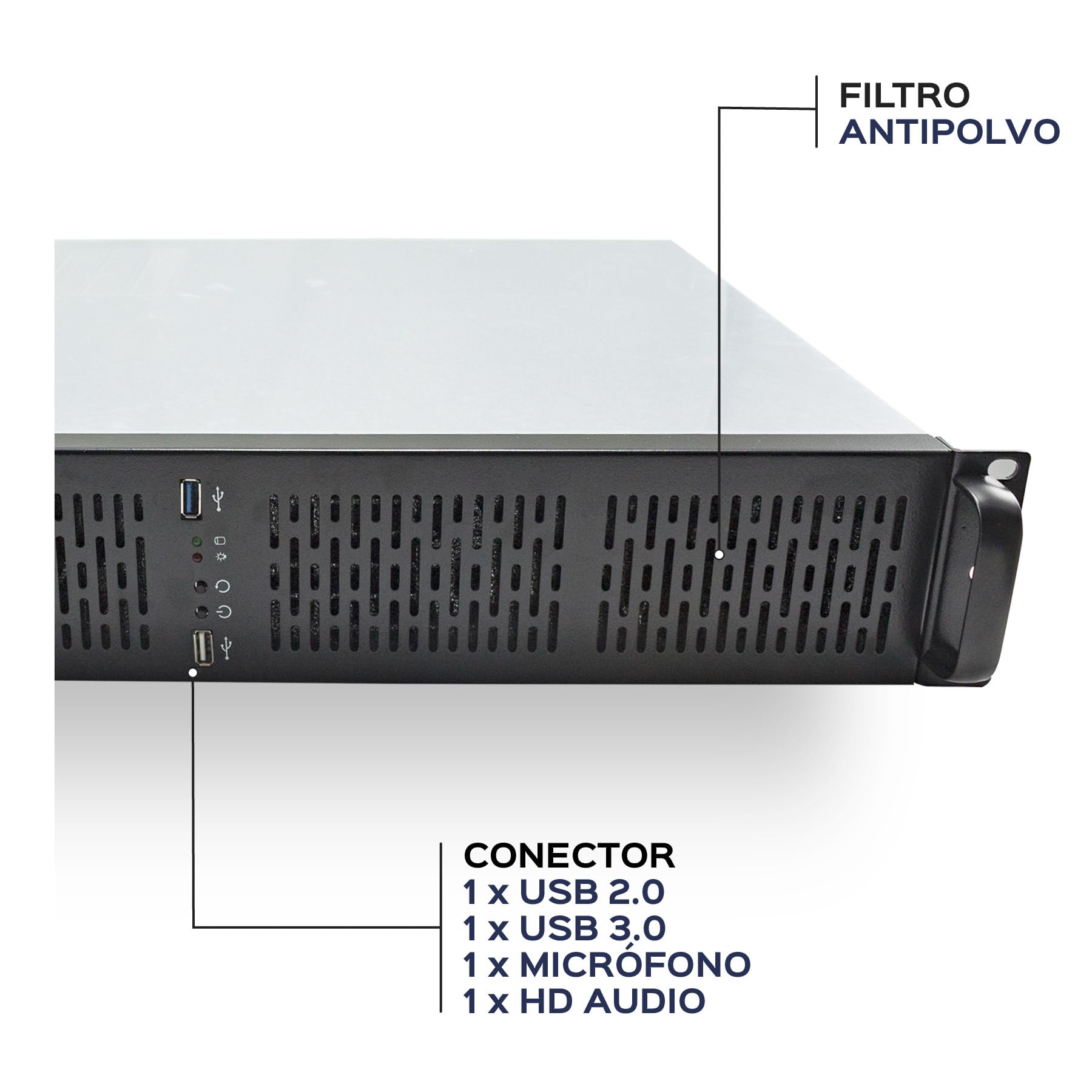 UNYKAch 2128 19 2U Rack Gehäuse Schwarz, Silber (Ablage, Server, SGCC, Micro-ATX, 1 mm)