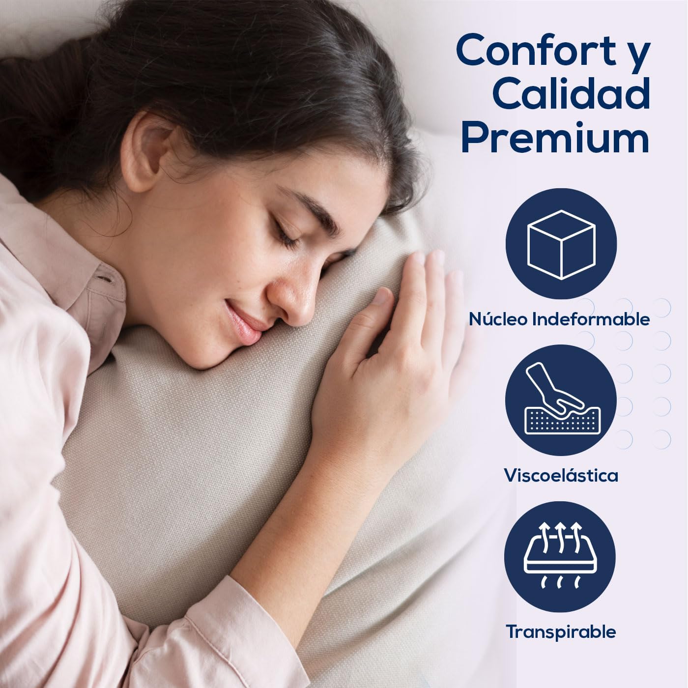 DUÉRMETE ONLINE - Colchón 150 x 190 Viscoelástico Marco con Cara Invierno/Verano, Ergonómico, Confort y Dureza Óptimos, Grosor 21cm