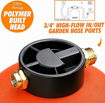 RV Water Softener Portable - 16,000 Grain, 3/4 GHT Fittings, Convenient Water Softener for RVs, Trailers, Boats, Mobile Car Washing, Pressure Washing