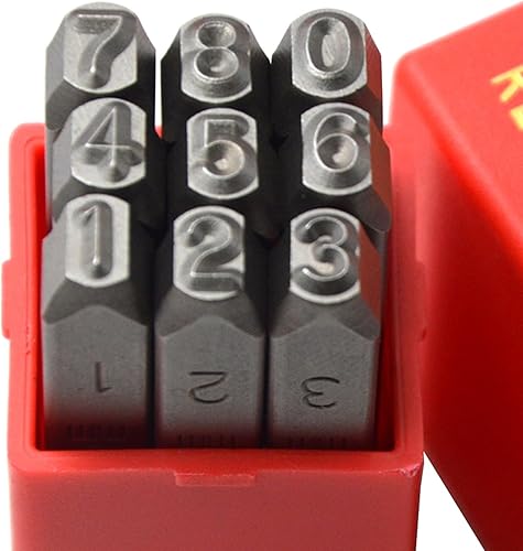 Vista 112 de Wokesi Kit de alfabeto de letras mayúsculas de 1/8" (3 mm) de altura, de acero, para timbre a mano, presión, para molde, código, etiqueta