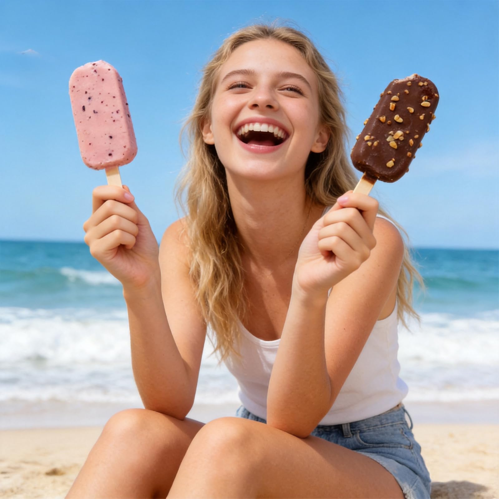 Moules à Glace en Silicone, Moule Magnum Cake, Moule Glace à l'eau réutilisables, Faciles à Démouler, sans BPA, avec 100 sachets + 100 bâtons + 100 bande d'étanchéité (A)