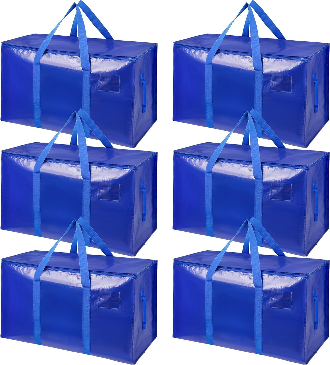 Homodoskey 6 Pack Moving Bags Heavy Duty Storage Bags With Zippers And Strong Handles,Packing Bags For Moving Storage Travel Space Saving Alternative To Moving Boxes College Essentials Moving Supplies