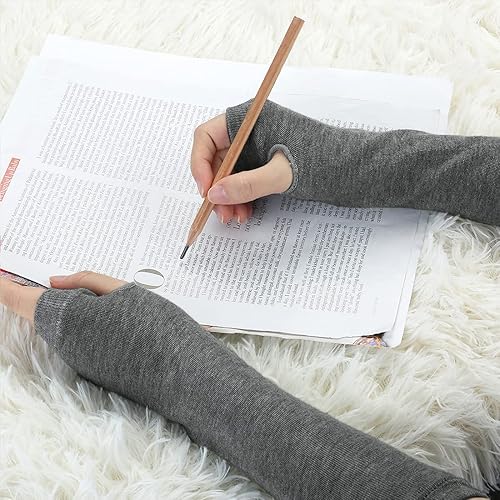 Miniatura 36 de Allegra K Calentadores de brazo sin dedos unisex de moda clásica