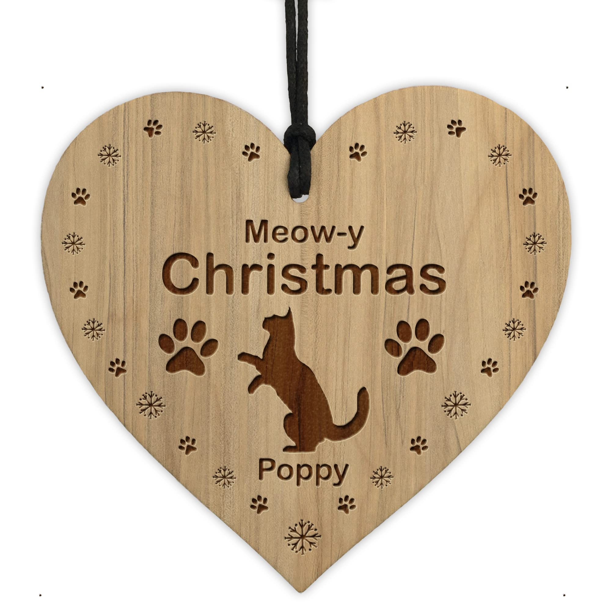 Red Ocean Personalised Cat Bauble Kitten Engraved Ornament Bauble 1st Christmas Decoration