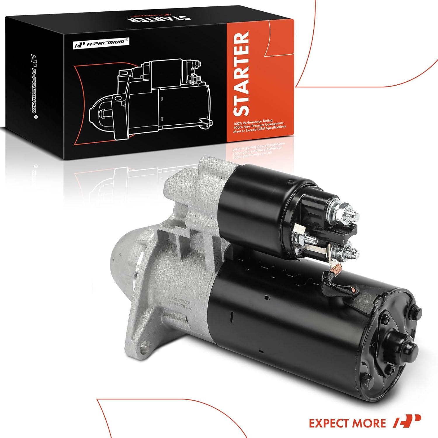 A-Premium Starter Motor Compatible with Saab 9-3 2000-2001/2003-2003, 9-5 1999-2001, 12V 1.4KW 9-Teeth Clockwise, Replace# 4612388, 93184926