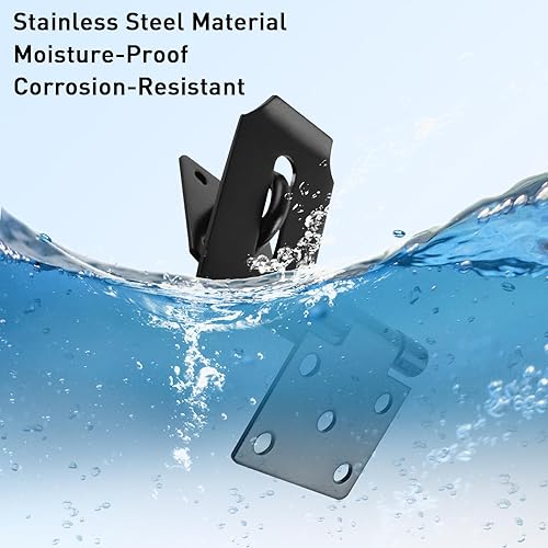 Miniatura 6 de Juego de cerrojos de 4 pulgadas para cerradura de puerta, cerradura de 90 con tornillos y candado de acero inoxidable de seguridad en ángulo recto