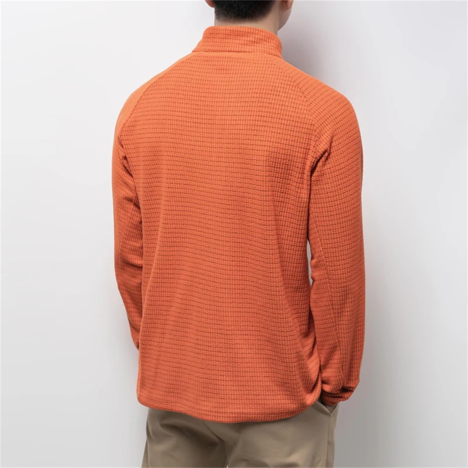 T-shirt da uomo a maniche lunghe traspirante con scollo rotondo a mezza zip a maniche lunghe Sport traspirante Pullover