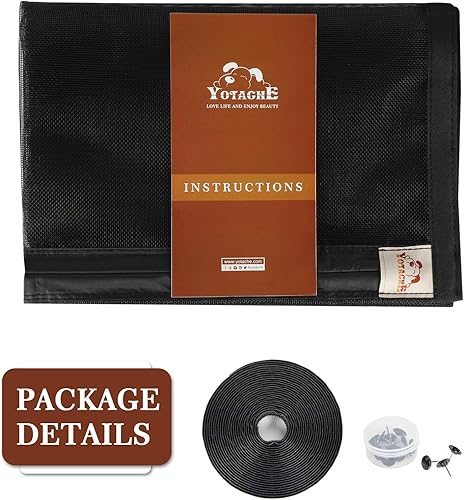Miniatura 8 de Yotache - Puerta mosquitera magnética estrecha para puerta de 26 x 78 pulgadas, tamaño de malla de 28 x 79 pulgadas, malla de fibra de vidrio Negro