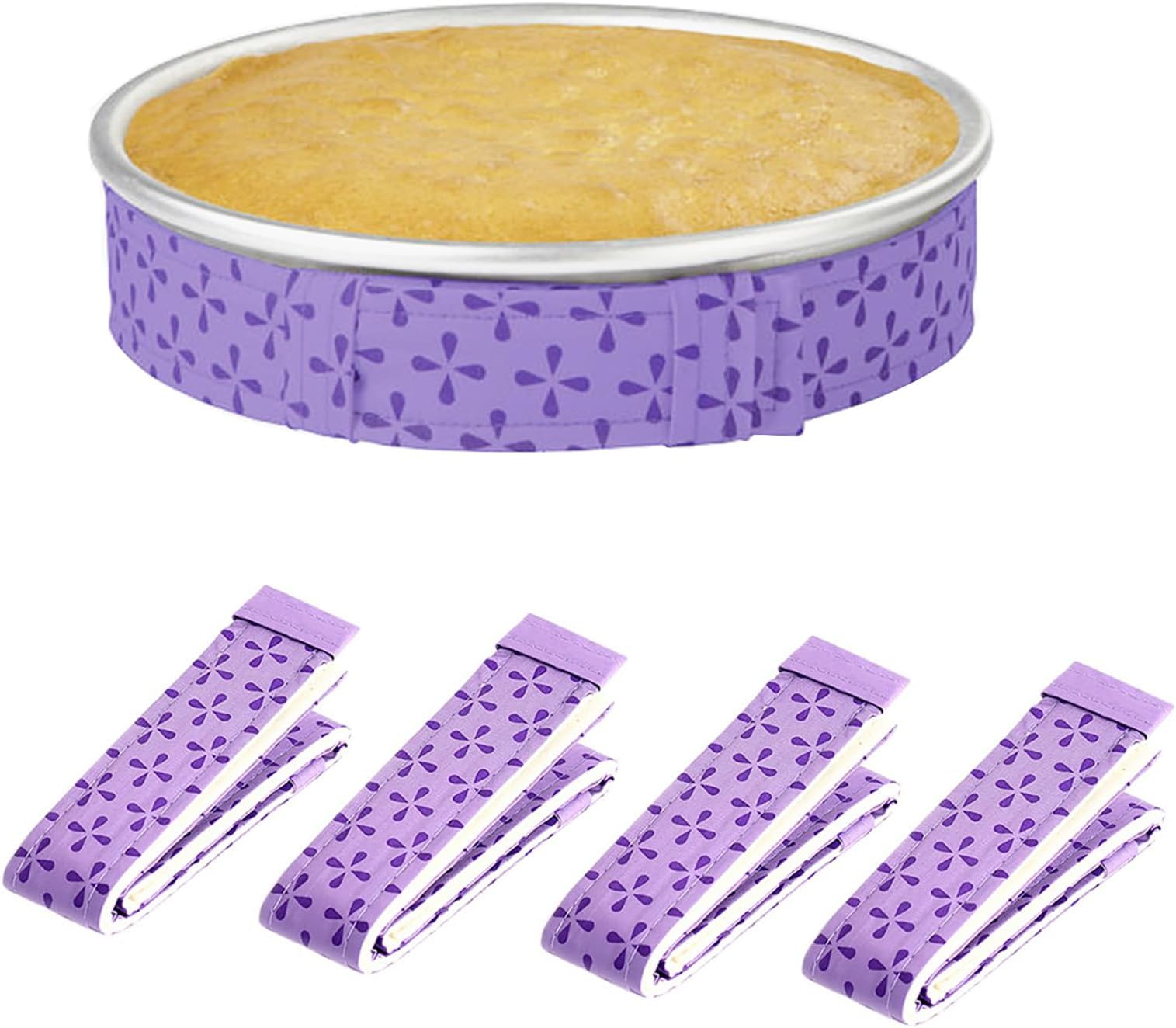 Growtail 4 Pcs Bake Even Strip,Cake Pan Strips, Cake Pan