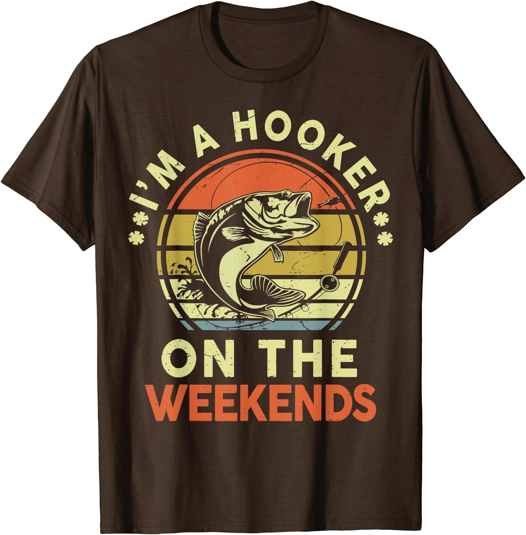 CATFunny Bass Fish Dad Hooker Weekend Adult Humor Fly Fishing T-Shirt
