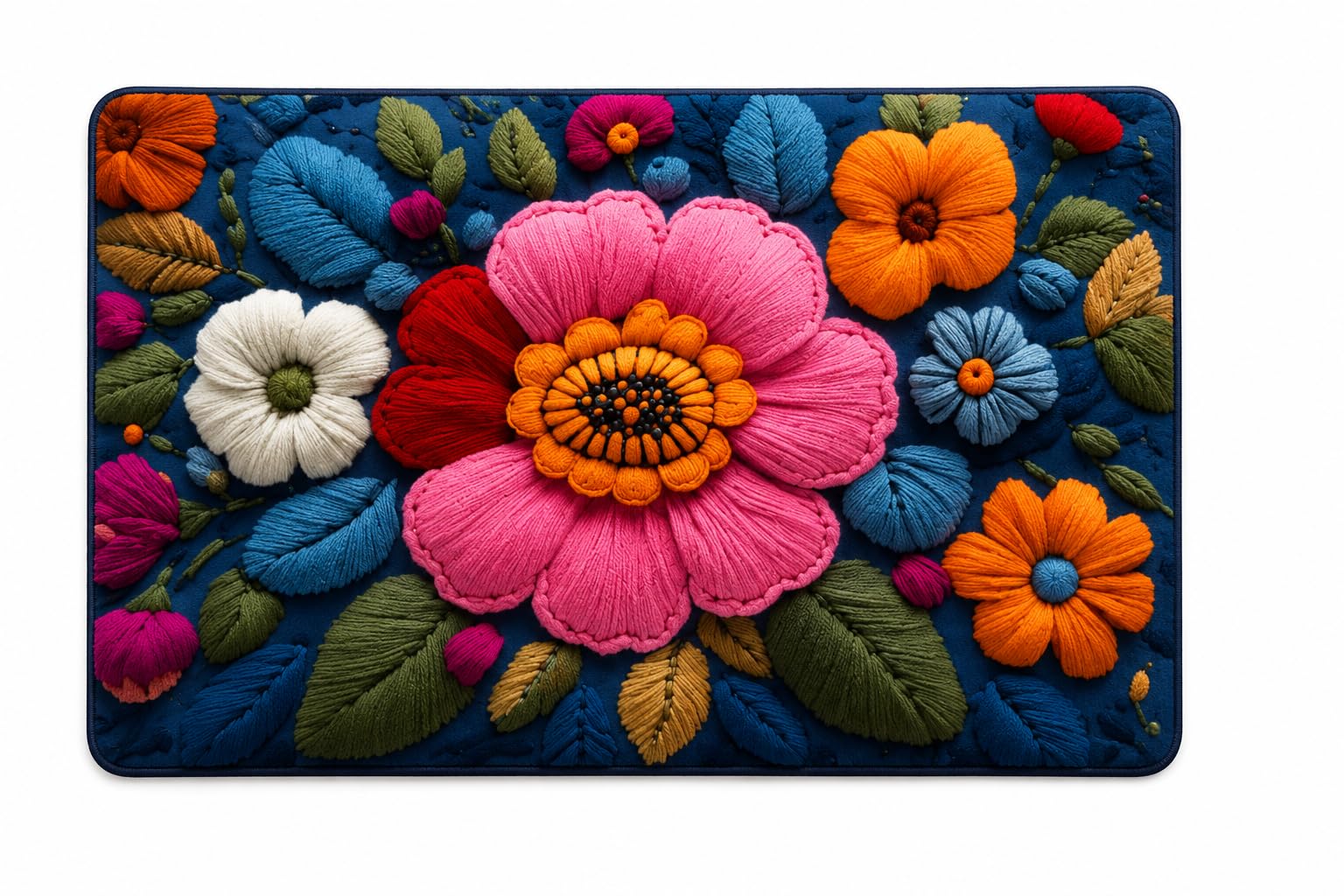 Anti Skid Bath Mat 40x60 cm | Soft Absorbent Doormat Floor Rug with Rubber Backing | Washable Quick Dry Bathroom Kitchen Entrance Bedroom Living Room | Printed Home Decor Mats (Multi Floral)-picture-22