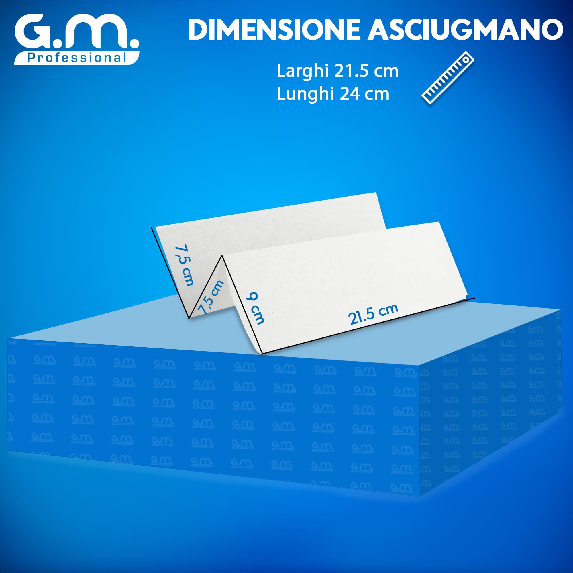 GM 3000 Asciugamani Monouso Carta mani Piegata a Z, 2 Veli 100% Pura Cellulosa, 24x21,5 cm, usa e getta, universali tutti Dispenser, Asciugamani Intercalati 15 Pacchi da 200 Salviette bagno