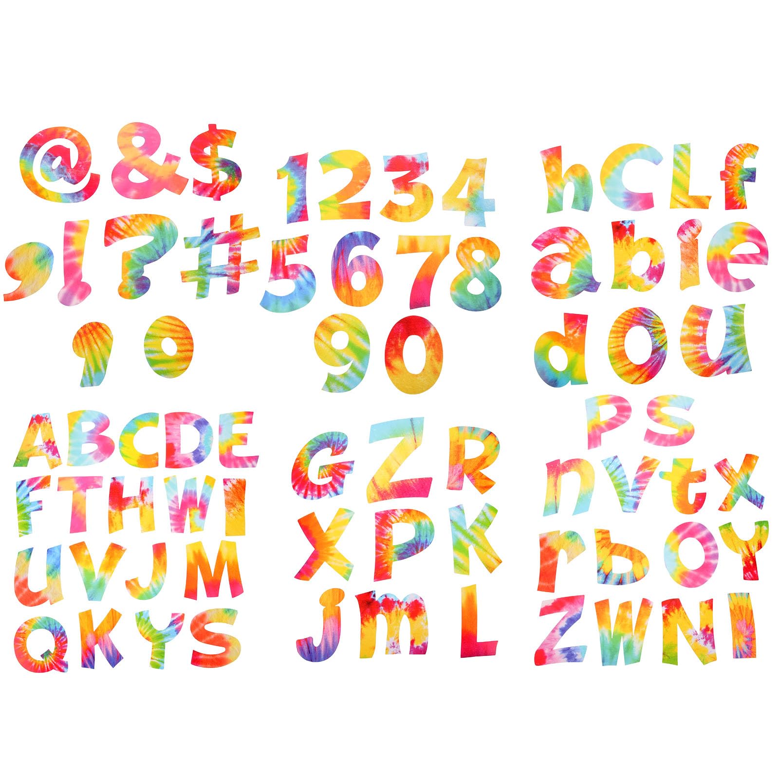 Letras adhesivas para tablón de anuncios de papel multicolor pre-cortadas 8