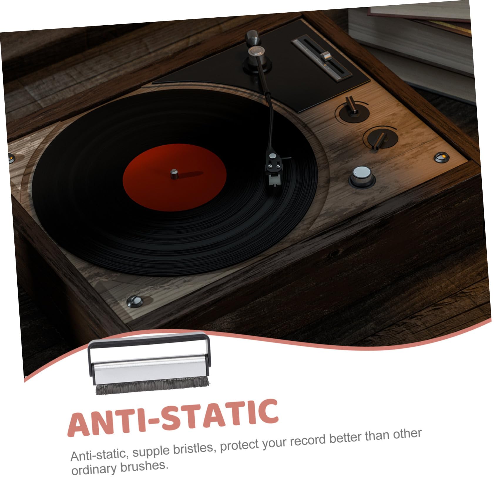 Housoutil Static Record Cleaning Brush Vinyl Dust Brush Accessory for Turntables and Equipment Record Care and Maintenance