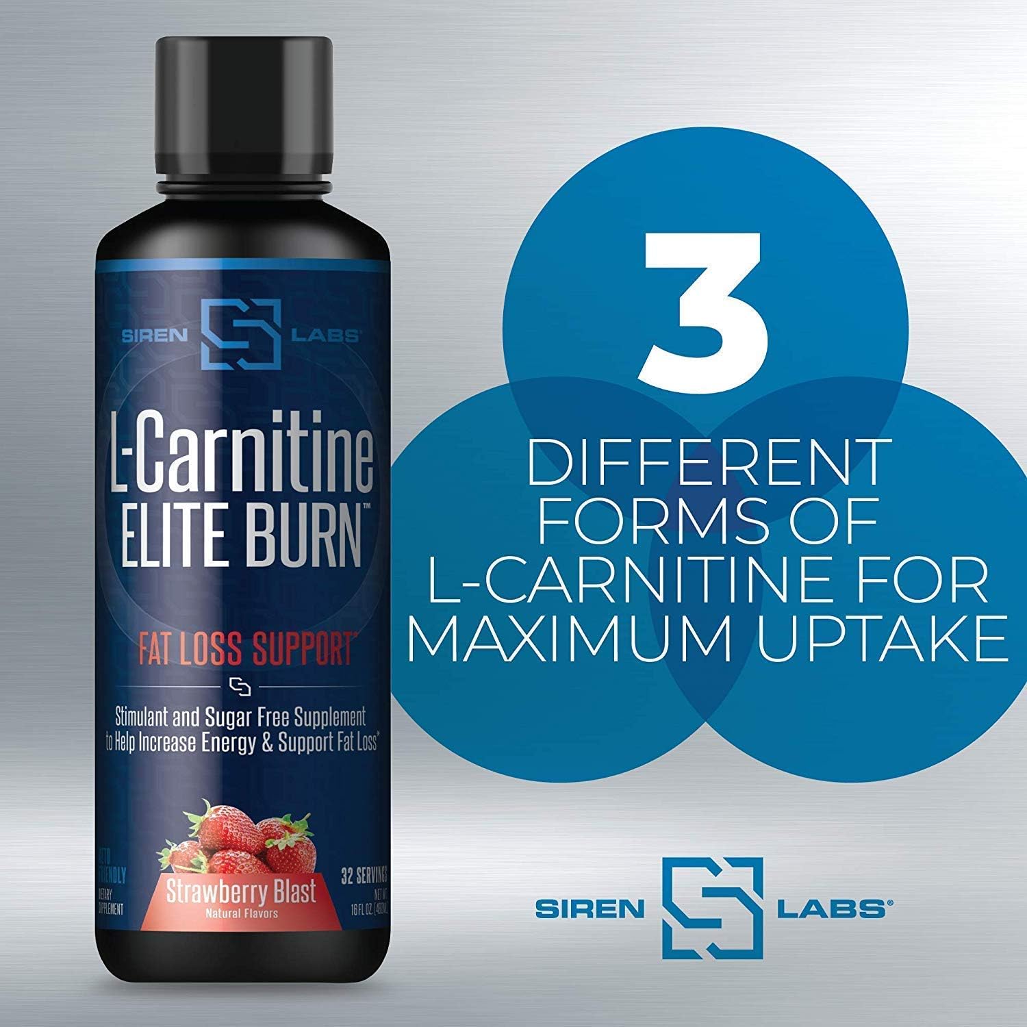 Censor NDS Nutrition Fat Loss-Body Toner with CLA (90 Softgels) & Siren Labs L-Carnitine Elite Burn Fat Loss Support Strawberry Blast 3000 mg (32 Servings)
