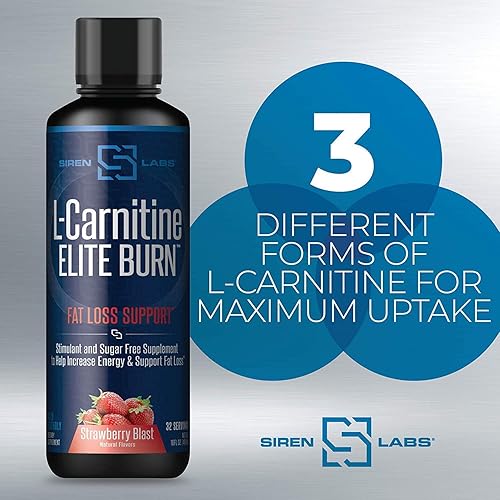 Miniatura 7 de Censor NDS Nutrition - Tónico para pérdida de grasa corporal con CLA (90 cápsulas blandas) y Siren Labs L-Carnitina Elite Burn Fat Loss Support