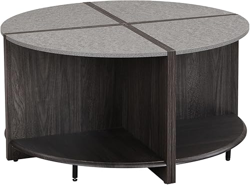 Miniatura 82 de Mesa de centro redonda para sala de estar, centro circular pequeño de madera maciza, diseño moderno, muebles para el hogar, mesa de centro para sala