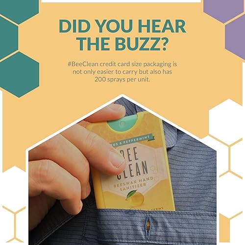 Miniatura 5 de Bee Clean Spray de bolsillo desinfectante de manos de cera de abeja orgánica, aroma a lavanda, paquete de 4