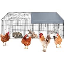 Large Metal Chicken Coop 86" x 40" x 40" Outdoor Poultry Cage with Waterproof Cover, Heavy Duty Chicken Runs for Hens, Ducks & Rabbits, All-Weather Backyard Poultry Enclosure & Pet Playpen