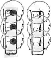 Pots And Pans Vouchmind 2 Pack Pot Lid Organizer 6-Tier Organizer Rack For Cabinet Door,Wall & Kitchen Storage No-Drill Adhesive Pot Lid Holder Wall Mount
