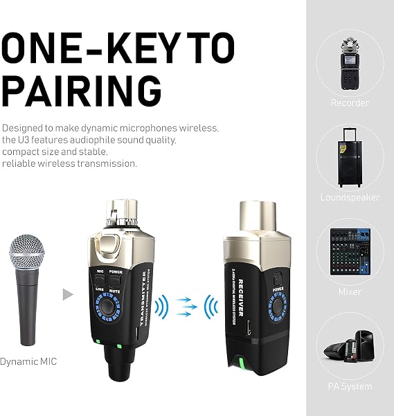 Xvive U3 Wireless Microphone System Bundle Xvive P3 Wireless XLR Bluetooth Receiver