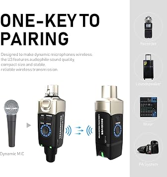 Xvive U3 Wireless Microphone System Bundle Xvive P3 Wireless XLR Bluetooth Receiver