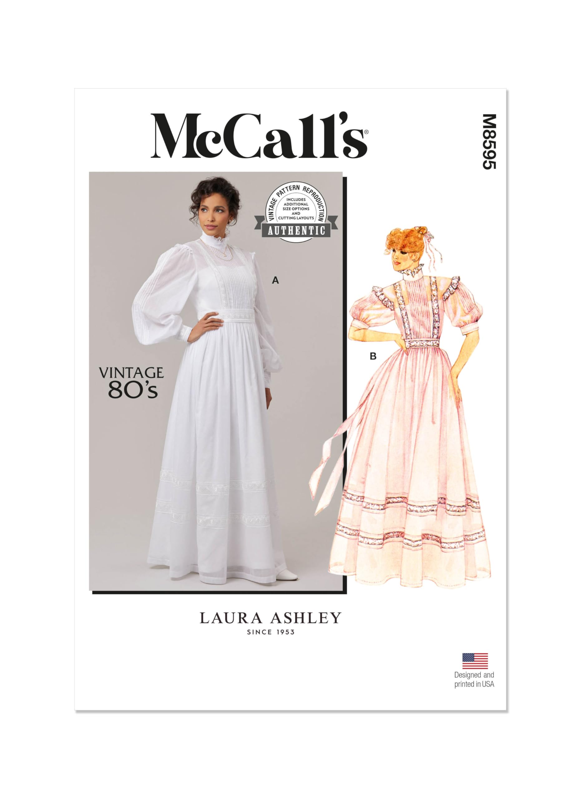 Amazon.com: McCall's M8595A Misses' Vintage 1980's Gown, Slip and