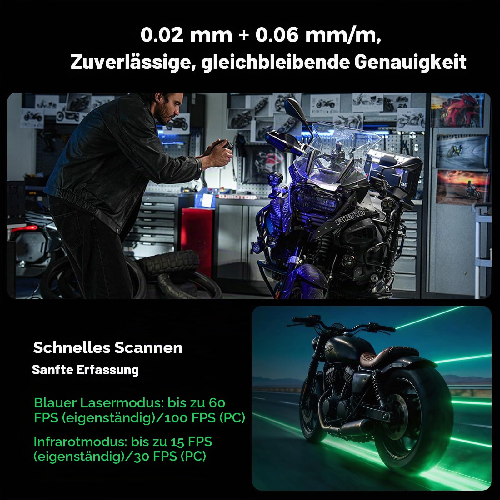 Creality Sermoon P1 3D Scanner, Handheld Tri-Mode 22+7+1 Blau Laser & Infrarot 3D Scanner, 6" Touchscreen, Standalone & PC Modi, 0.02mm/m Genauigkeit, für Modifizierte Fahrzeuge,Reverse Engineering
