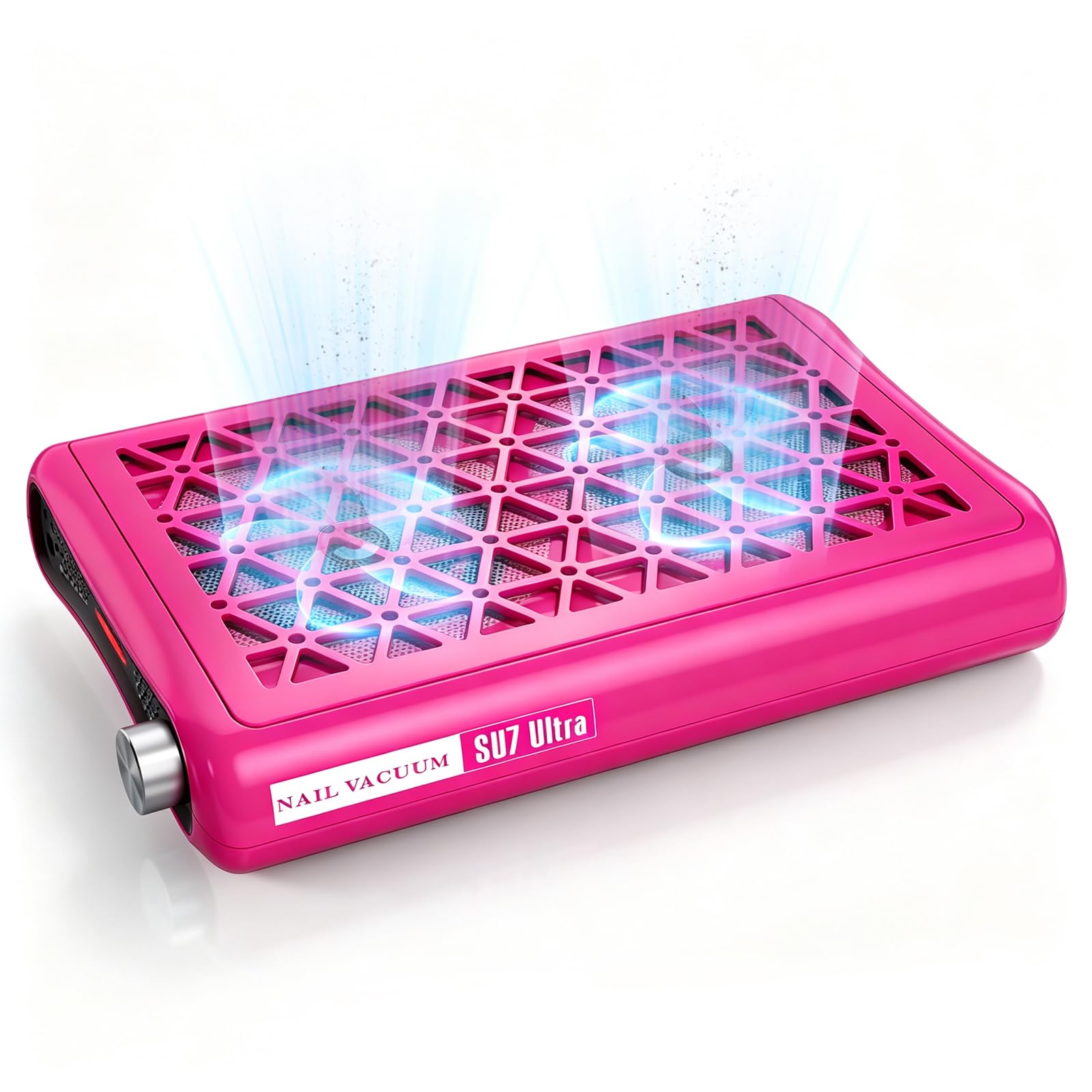 Aspirador de polvo de uñas con 30 papeles de filtro, ventilador turbo dual con potencia de succión de 1600 Pa, 6000 rpm de potencia de succión ajustable para manicura, salón de uñas