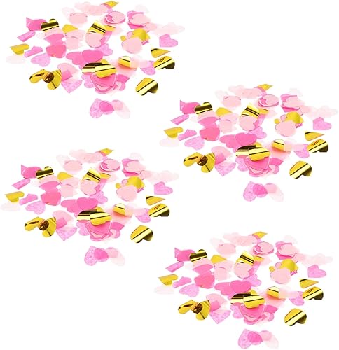 Abaodam 4 paquetes de telón de fondo para revelación de género, kit de confeti para revelación de género, piñata en forma de corazón, decoraciones