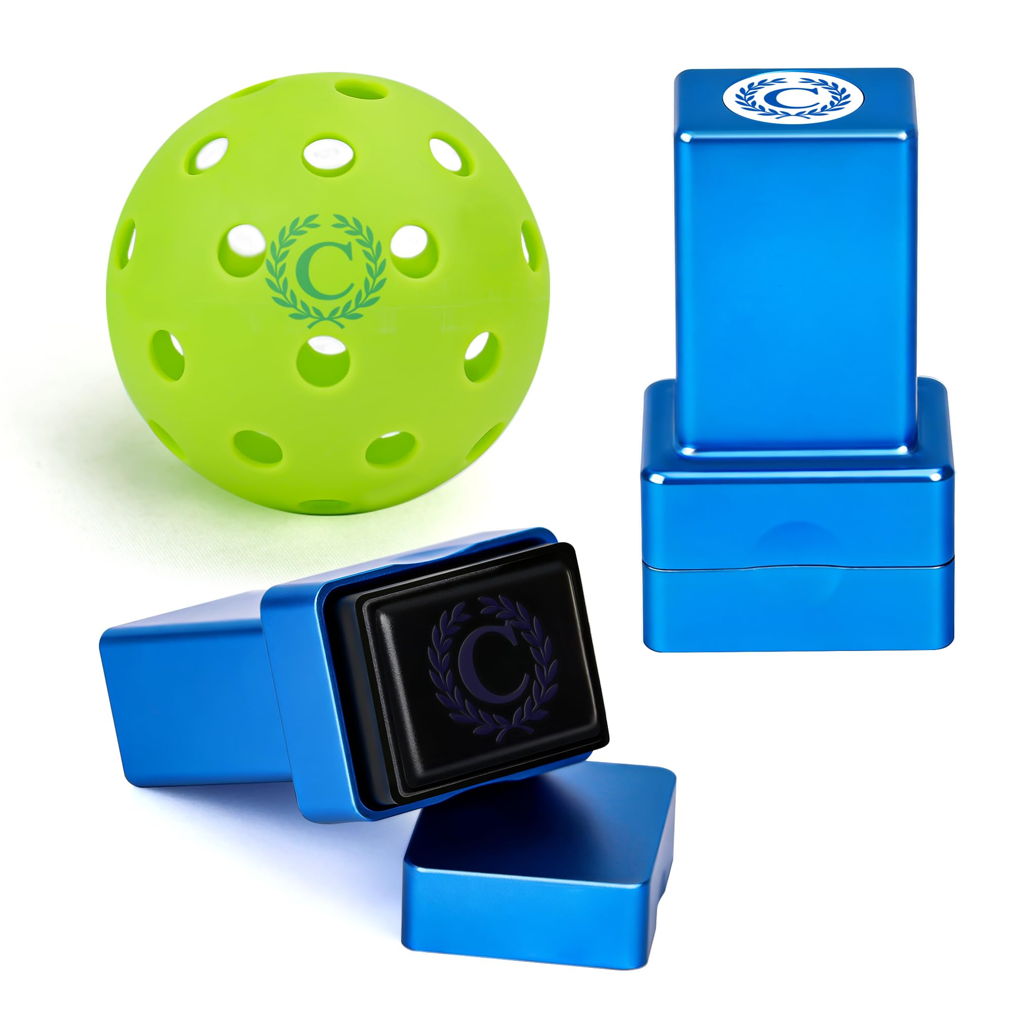 LACGO Spersonalizowany znaczek Pickleball, samotuszujący się marker Pickleball do identyfikacji kul, marynat, akcesoria do marynat, akcesoria dla mężczyzn i kobiet, entuzjastów pickleballa (litera C)